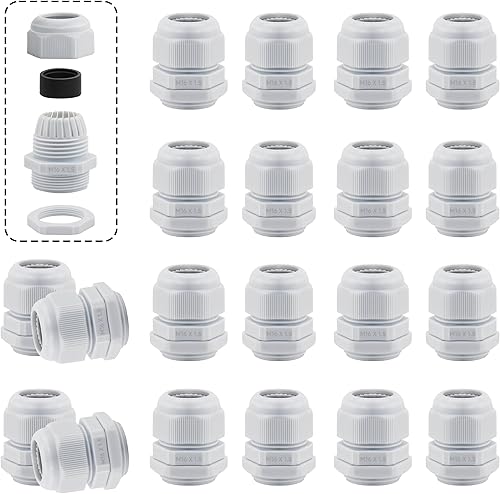 40 pezzi di pressacavo M12 M16 M20 M24 M32 impermeabile con controdado passacavo per cassette elettriche, prese di giunzione per giardini esterni - Honorern