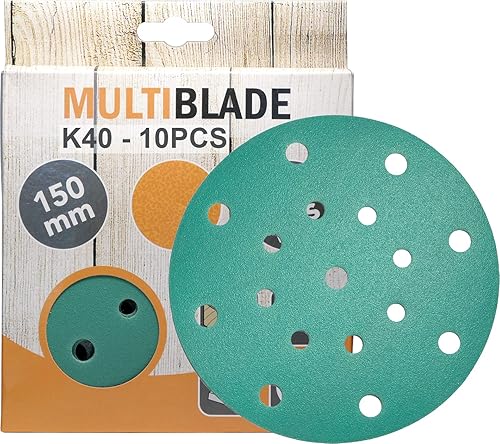 Dischi abrasivi professionali, 150 mm, 10 pezzi, grana 120, 17 fori, per legno e metallo, qualità professionale per levigatrice eccentrica - Honorern