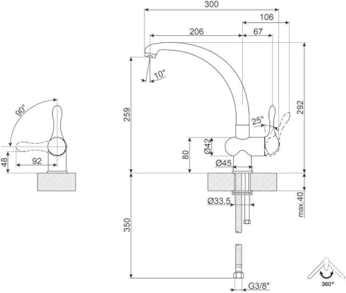 SMEG MF8P2 COLONIALE Rubinetto della cucina, Cremoso - Honorern