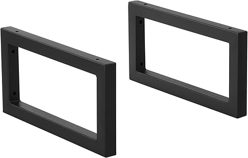 Set di 2 Supporti per Mobili Fai da Te Montaggio a Parete - (LaxA) 50x20 cm - 2 Staffe in Acciaio per Mensole/Piani di Appoggio - Supporto Fino a 50 kg - Nero opaco - Honorern