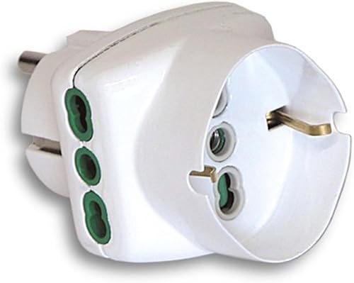 FANTON 87230 - Adattatore triplo VERTICAL SYSTEM spina schuko 2P+T 16A 2 prese bipasso italiane 2P+T 16A 1 presa bipasso schuko 2P+T 16A - Honorern