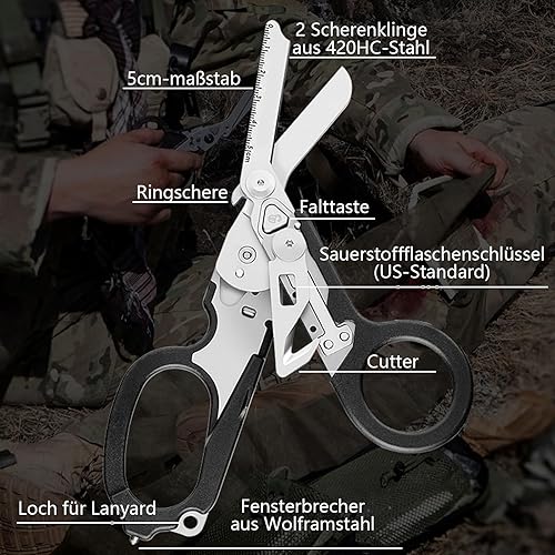 Ziyero Pinza Multiuso, Multitool in Acciaio Inox con Fodero Portatile, Pinza Multifunzione Autobloccante, Pinza Pieghevole, Campeggio, Riparazione, Emergenza - Honorern