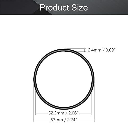 Othmro Guarnizione O-Ring, rondelle in gomma nitrile, diametro 57 mm, diametro 52,2 mm, larghezza 2,4 mm, guarnizione per rubinetto, riparazione rapida automatica - 10 pezzi - Honorern