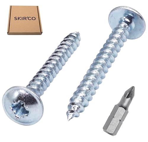 SKIR'CO (100 pezzi) Acciaio zincato 3,0 x 25 mm Viti per legno argento, viti in metallo, testa wafer, Pozidriv, autofilettanti - Honorern