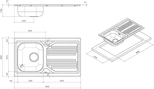 Apell TM861I Lavello montato su piano Rettangolare Acciaio inossidabile - Honorern