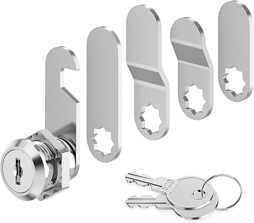 Serratura per cassetta delle lettere, 16 mm, con 5 diverse piastre di serratura, serratura per mobili, serratura del mandrino, serratura a leva per cassette delle lettere, ante dell'armadio - Honorern