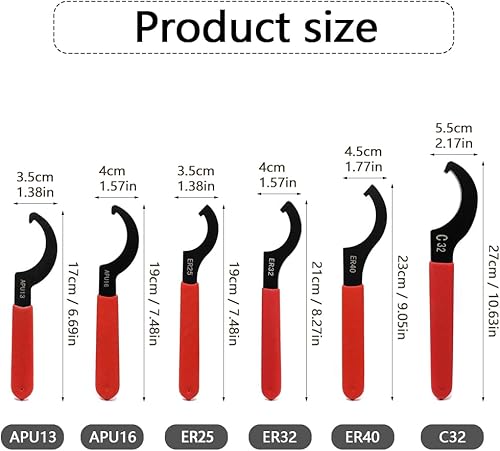 Set di 6 Chiave a Gancio C Chiave a Settore Regolabile Chiave Ammortizzatore Moto per Sistema di Sospensione Realizzato in Acciaio ad Alto Tenore di Carbonio - Honorern