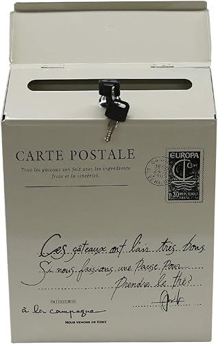 Cassetta delle lettere vintage da parete con aletta e serratura (blu 2) - Honorern