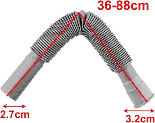 Tubo di Scarico Flessibile ed Espandibile, Tubo Angolare in Plastica, Prolunga per Cucina, Bagno, Lavandino - Honorern