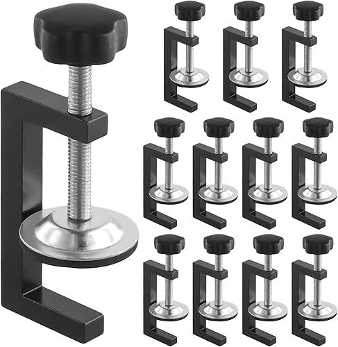 Set di 12 morsetti a G, morsetto regolabile da tavolo, morsetto C, morsetto da 10 a 57 mm, morsetti a vite per cassetti, installazione graffette da tavolo, lavorazione del legno, riparazione - Honorern