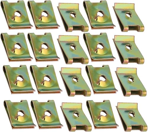 PATIKIL 16mmx11mm Molla Acciaio Velocità Fissaggio, 20pz Estruso U Dado Clip per M4 / ST4.0 Vite Mobili Automobile Fissaggio, Ottone Suono - Honorern