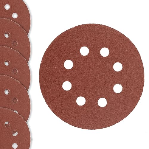 Dischi Abrasivi ø125mm, 50 Pezzi, Carta Abrasivi A 8 Fori, Grana Da 80 Per Levigatrice Orbitale - Honorern