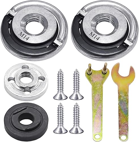 2 accessori per piastra di pressione, 1 set di accessori per smerigliatrice angolare, chiave per smerigliatrice angolare, dado a sgancio rapido per smerigliatrice angolare - Honorern