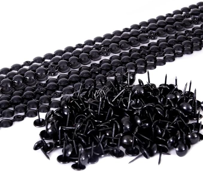 10 x Liste e Bullette per Divani e Sedie colore Nero 9.5mm con 20 Chiodi - Tappezzeria - Honorern