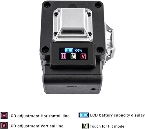 Livella Laser Autolivellante,Verde Professionale 16 Linea 4D 360 Orizzontale Linea Base di sollevamento magnetica Sets,2 Batteria Ricaricabile - Honorern