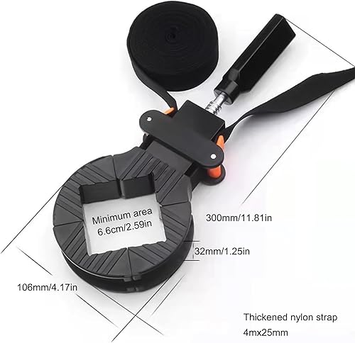 Morsetto ad Angolo Regolabile, Tenditore Angolare per Cornici con Cinturino in Nylon 4m, per Cornice In Legno, Cassetto, Lavorazione del Legno - Honorern