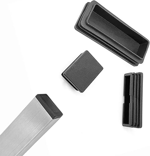 Tappi terminali per Tubi rettangolari Inserto per Tappi Tappi per Fori in plastica Nera Tappo terminale Rettangolare per Tubi Metallici,Recinzione,sedie da Tavolo e Gambe di mobili - Honorern