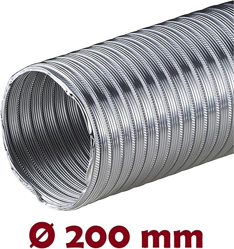 Tubo flessibile, 2,60 m, in alluminio, Ø 200 mm, resistente al calore - Honorern