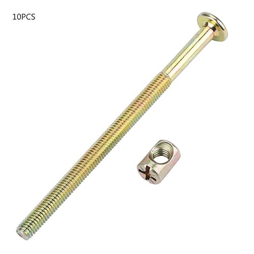 10 pz Vite a Testa Esagonale Piatta, Viti a Barilotto per Mobili In Acciaio Inox Dado Testa A Martello per Mobili Lettini Letti Culla e Sedie(6 * 110mm) - Honorern