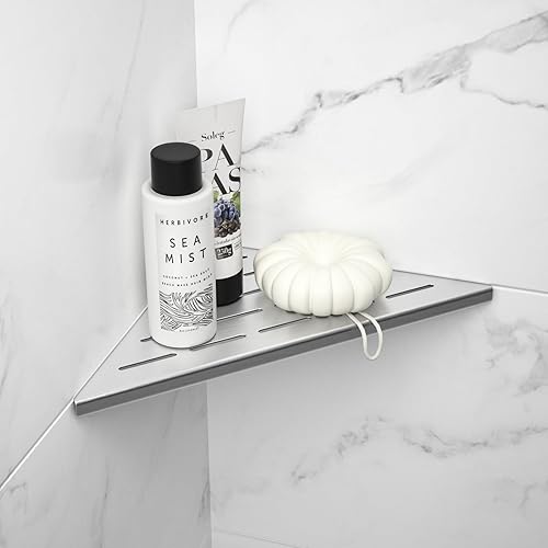 Eck Mensola doccia in acciaio inox 304 Mensola da bagno in acciaio per pareti piastrellate, mensola da incasso per la ristrutturazione del bagno (spazzolato, 254 mm) - Honorern