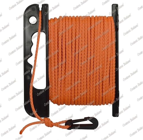 006043645 Treccia boa sub galleggiante, 4 mm - 25 mt, arancio, con avvolgitore - Honorern