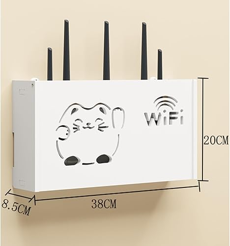 Scatola Nascondi Cavi da Parete, Scatola Router WiFi da Muro,Scaffale per TV, Set Top Box Streaming Media Box,Nascondere il rack Galleggiante,facile da installare(Size:48*11.5*24cm,Color:Louver) - Honorern