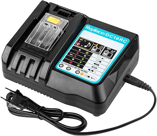 XNJTG 18V 6A Caricabatterie per Makita DC18RC Caricatore rapido compatibile con Makita batterie 18V BL1850 BL1860 DC18RD DC18SF - Honorern
