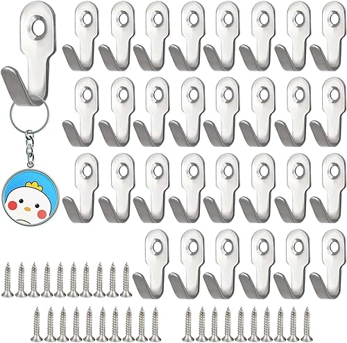 30 Pezzi Ganci Piccoli Vintage, 27 mm Ganci da Avvitare, Ganci Appendiabiti, Gancio Singolo, Ganci Appendiabiti in Acciaio Inox, Appendiabiti da Parete Ganci da Parete per Appendere al Muro (Nero) - Honorern
