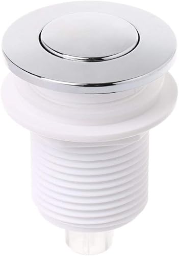 Pulsante 32mm Push Air Switch per Interruttore Spreco smaltimento rifiuti Vasca da Bagno - Bianco - Honorern