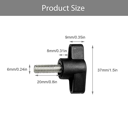 10 viti a battente in plastica con bulloni filettati in acciaio di buona qualità per il fissaggio di treppiedi, supporti, supporti per display, ecc. (M6, 20 mm) - Honorern
