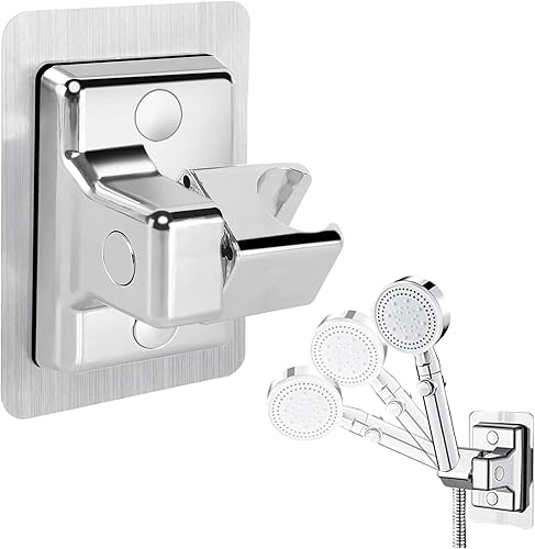 LightBeacon Supporto per Doccetta, Supporto per Soffione Senza Foratura, Supporto per Doccia Regolabile, Supporto per Doccia Universale, per Doccetta o Soffione, Plastica ABS, Argento - Honorern