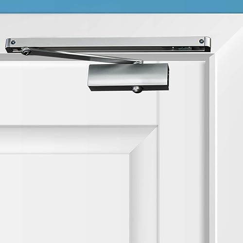 Chiudiporta idraulico automatico regolabile con braccio scorrevole e copertura in ferro per uso intensivo (nero) - Honorern