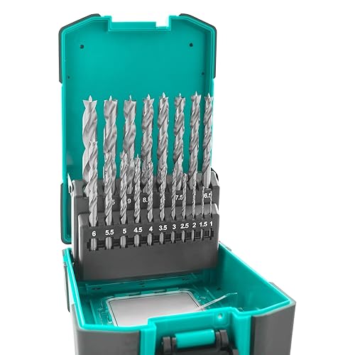 ENT 09225 Set punte per legno HSS-G, 25 pezzi - 1-13 mm - con incrementi di 0,5 mm - Honorern