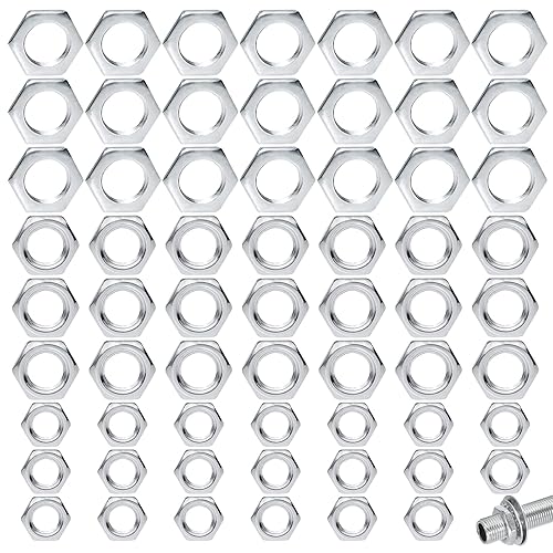 90 dadi esagonali M8 M10 M12, filettatura fine, set di dadi esagonali piatti, zincati, per bagno, cucina, mobili lampade (argento) - Honorern