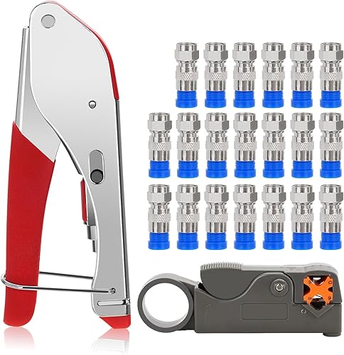 Sexyhot Kit di Crimpatrici per Cavi Coassiali, Utensili Crimpatura Set, Proster Utensili Crimpatura Set, 20 F Articolazioni, Taglio da 9 mm, Regolabile(480 g) - Honorern