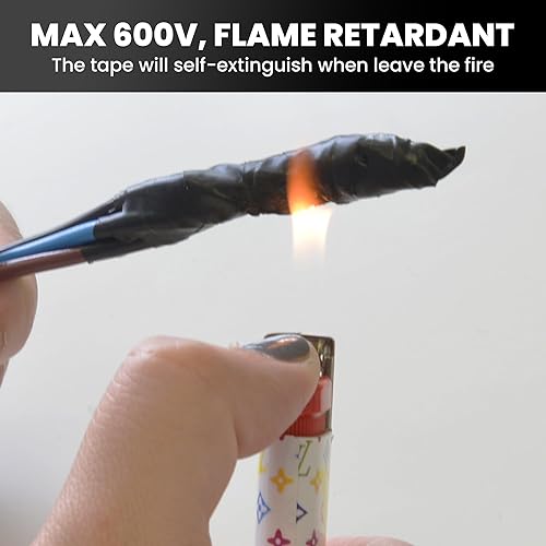 TAPEBEAR Nastro Isolante In PVC, Fortemente Adesivo, Nero Nastro Adesivo Per Elettricisti, Per Isolare, Riparare E Legare, Resistente Al Calore, 19mm X 20m, 10 Pezzi - Honorern