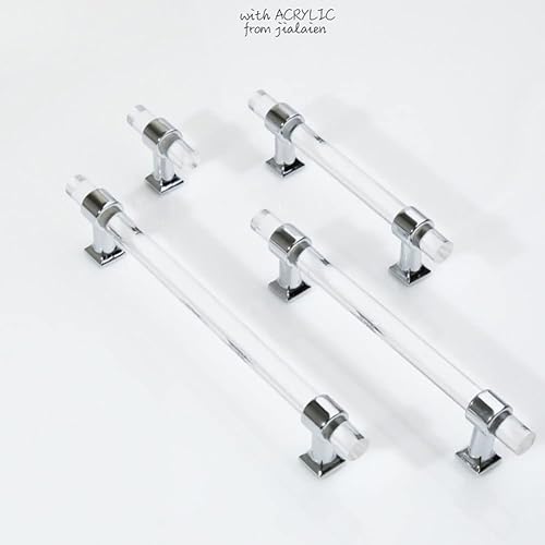 2 pcs Maniglie per Porta della Cucina,Maniglie per armadi in Acrilico Trasparente,Maniglia per Mobile Maniglia a T Cassetto per mobili Tira Manopole ?per Armadio (320mm) - Honorern