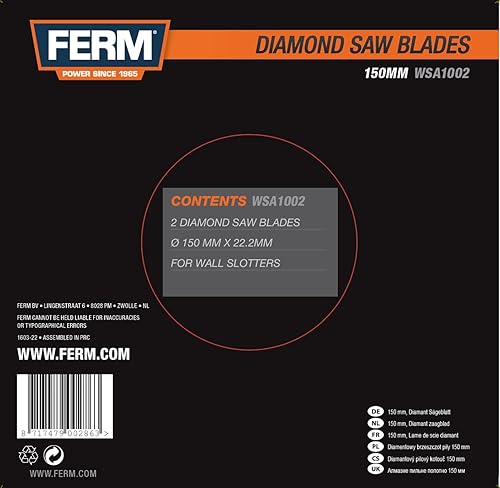 FERM Lama diamantata 150mm (2 pezzi) - per scanalatore da muro - Honorern