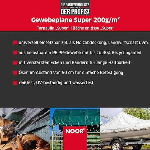 Telone da esterni in polipropilene e polietilene, colore: Bianco, 3 x 5 m - Honorern