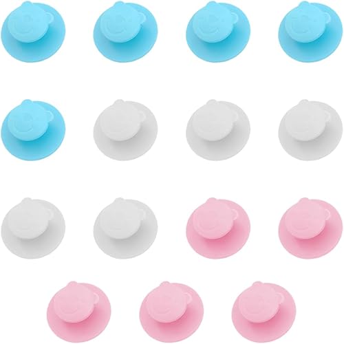 XPEX 15 Pezzi Manopole Autoadesive Per Cassetti, Pomelli Per Cassetti Rotondi In Plastica Forma Di Orso, Pomelli Per Mobili Bambini, Per Gli Armadietti, Finestre, Self Adhesive Drawer Knobs(3Colores) - Honorern