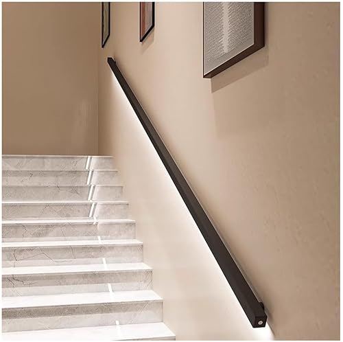Corrimano Per Scale Interne A LED Con Sensore Corporeo - Ringhiere Per Montaggio A Parete, Kit Di Barre Di Sostegno Moderni Con Finitura Nera, Senza Direzion - Honorern