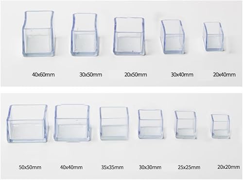 8 tappi rettangolari per gambe della sedia, tappi di protezione per gambe della sedia, pavimento antiscivolo, spessi, per la protezione di pavimenti, nero, 15 x 30 mm - Honorern