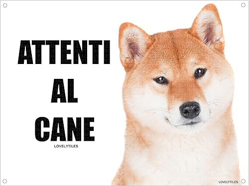Shiba Inu ATTENTI al Cane Targa Cartello Metallo (15X20) - Honorern