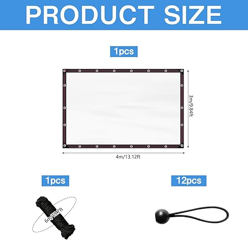 Telone Impermeabile,Telone Trasparente con Occhielli 3x4m,Telone Impermeabile Trasparente con Occhielli,Telo Impermeabile Trasparente,Telo Trasparente Occhiellato,Utilizzabile per Esterni - Honorern