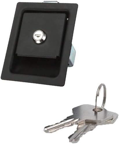 2 pezzi maniglia a incasso in acciaio inox con serratura universale per porta camper, maniglia interna con cassetta degli attrezzi e vano rimorchio, colore: argento - Honorern