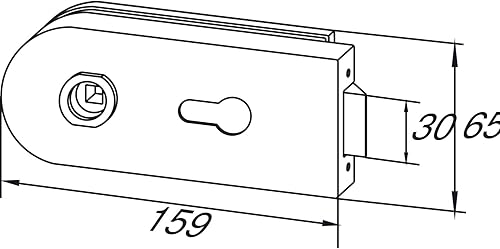 dormakaba STUDIO Rondo LM - Serratura per porta in vetro anodizzato, PZ DIN L/R - Honorern