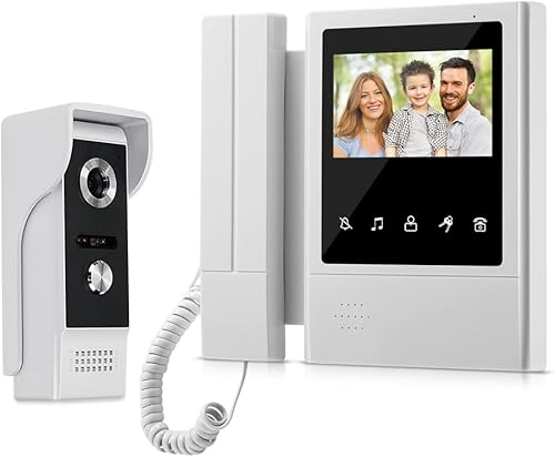 4.3'' TFT Videocitofono Citofono Campanello Sistema 2 Monitors + 700TVL IR Night Vision Camera Campanello Impermeabile 100 Metri - Honorern