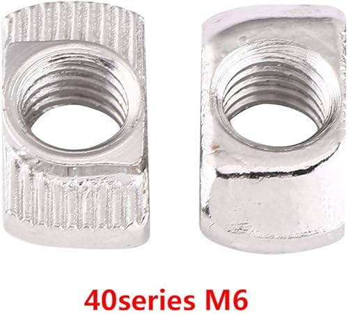 Dado con Testa a Martello Scorrevole a T da 50 Pezzi, Chiusura in Acciaio Al Carbonio Zincato per Profilo in Alluminio(EU40-M6*19.5 * 8) - Honorern