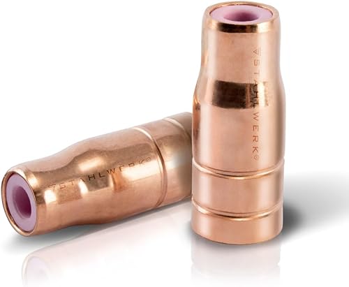 STAHLWERK Ugello originale per filo animato Ugello per gas per saldatura MIG MAG adatto per torce AK15/MB15 fino a 200A FLUX saldatura senza gas Accessori per saldatura SET di 6 - Honorern