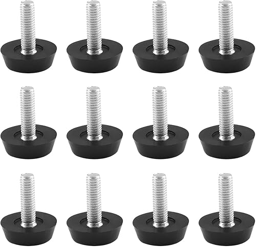 12 Pezzi Piedino di Livellamento per Mobili Sedie a Vite M6 Piedini per Mobili Ridurre il Rumore Piedini Livellamento per Livellare i Mobili Piedino Regolabile Mobili Tavoli, Sedia 18*M6*20MM - Honorern